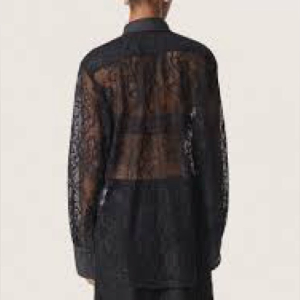 Soaked Nylah Black Lace Button Down Blouse Size M EUC - Picture 3 of 16